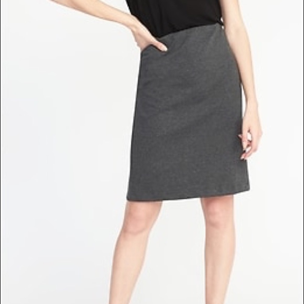 Ponte knit pencil skirt